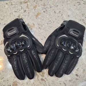 Riding Tribe MCS-17 Mens Black Hard Knuckle Motorcycle Riding Gloves Size Large